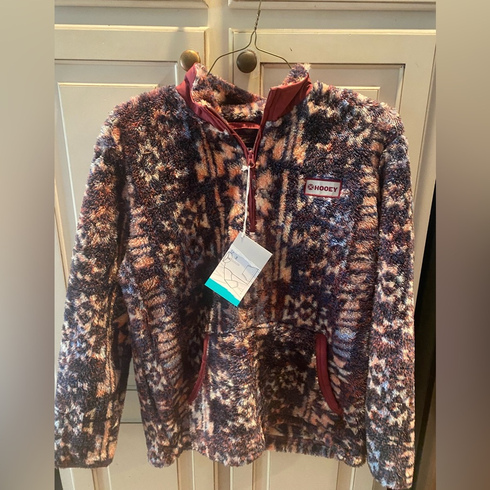 Hooey Patterned Fleece Jacket - pink and Blue